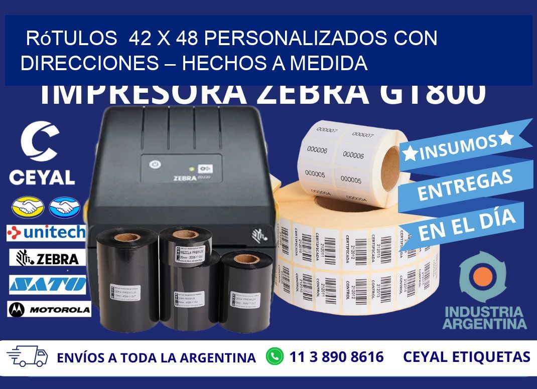 Rótulos 42 x 48 Personalizados con Direcciones – Hechos a Medida