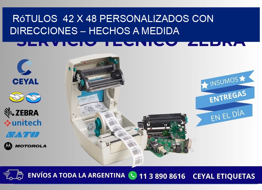Rótulos 42 x 48 Personalizados con Direcciones – Hechos a Medida