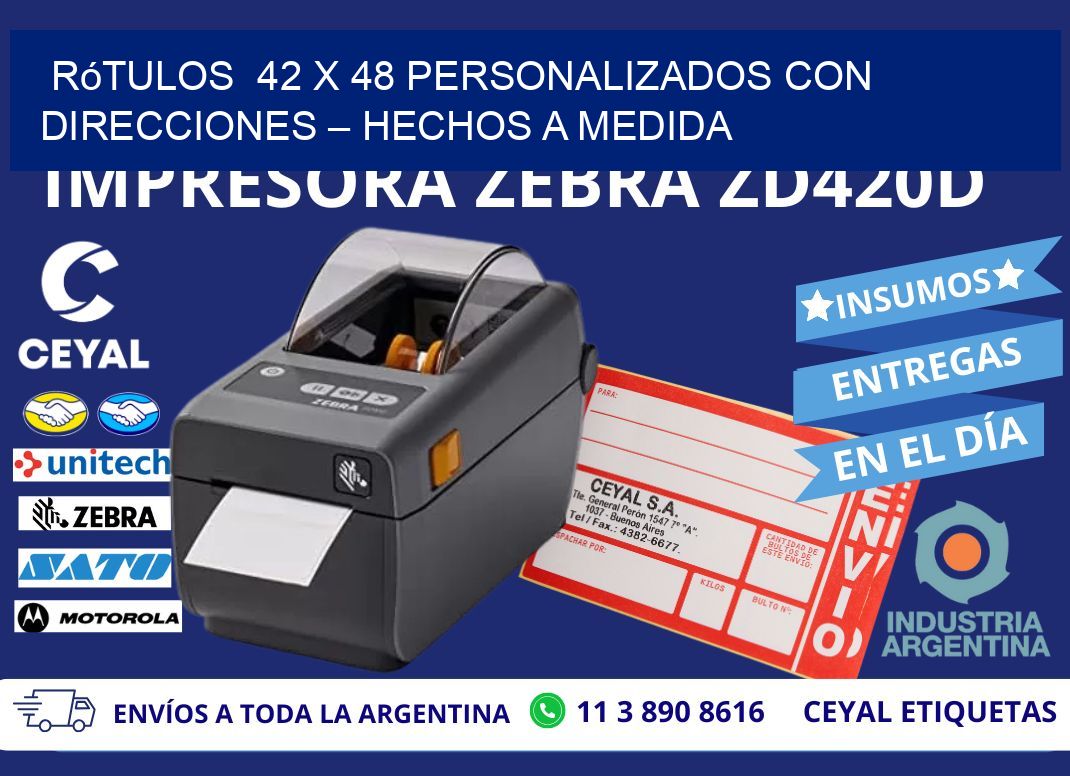 Rótulos  42 x 48 Personalizados con Direcciones – Hechos a Medida