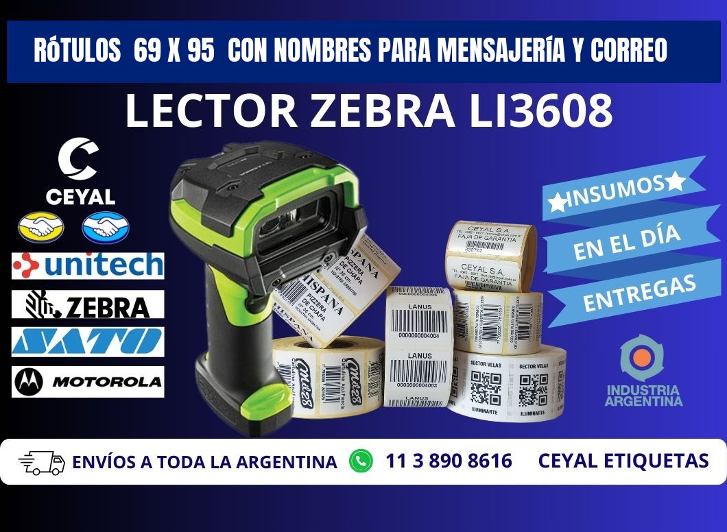 Rótulos 69 x 95 con Nombres para Mensajería y Correo