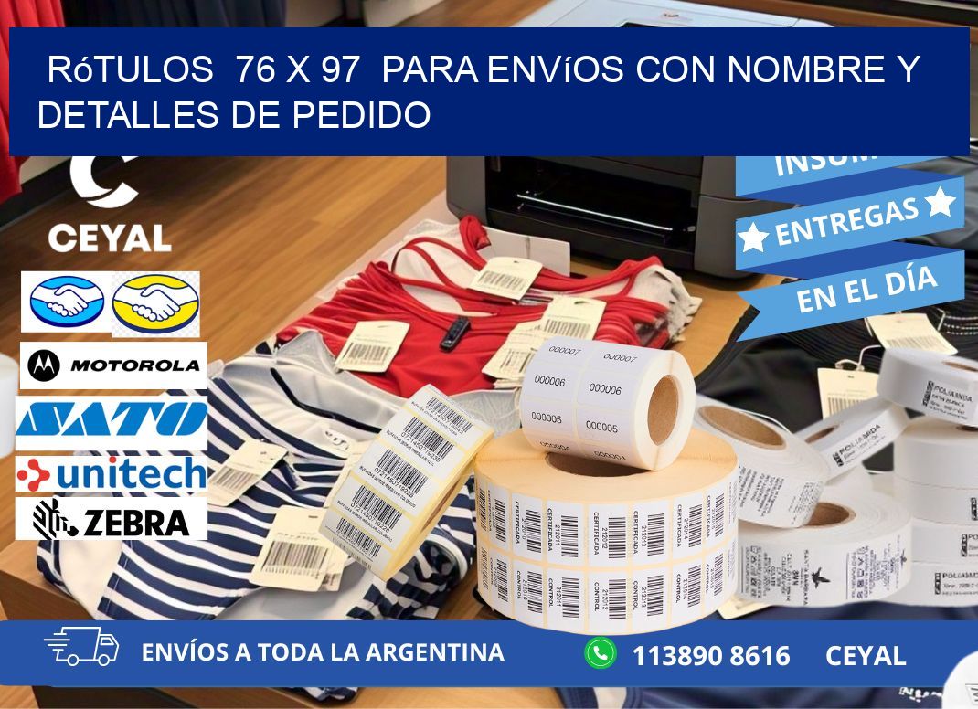 Rótulos 76 x 97 para Envíos con Nombre y Detalles de Pedido