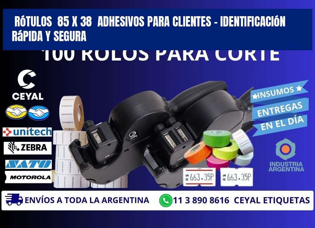 Rótulos 85 x 38 Adhesivos para Clientes – Identificación Rápida y Segura