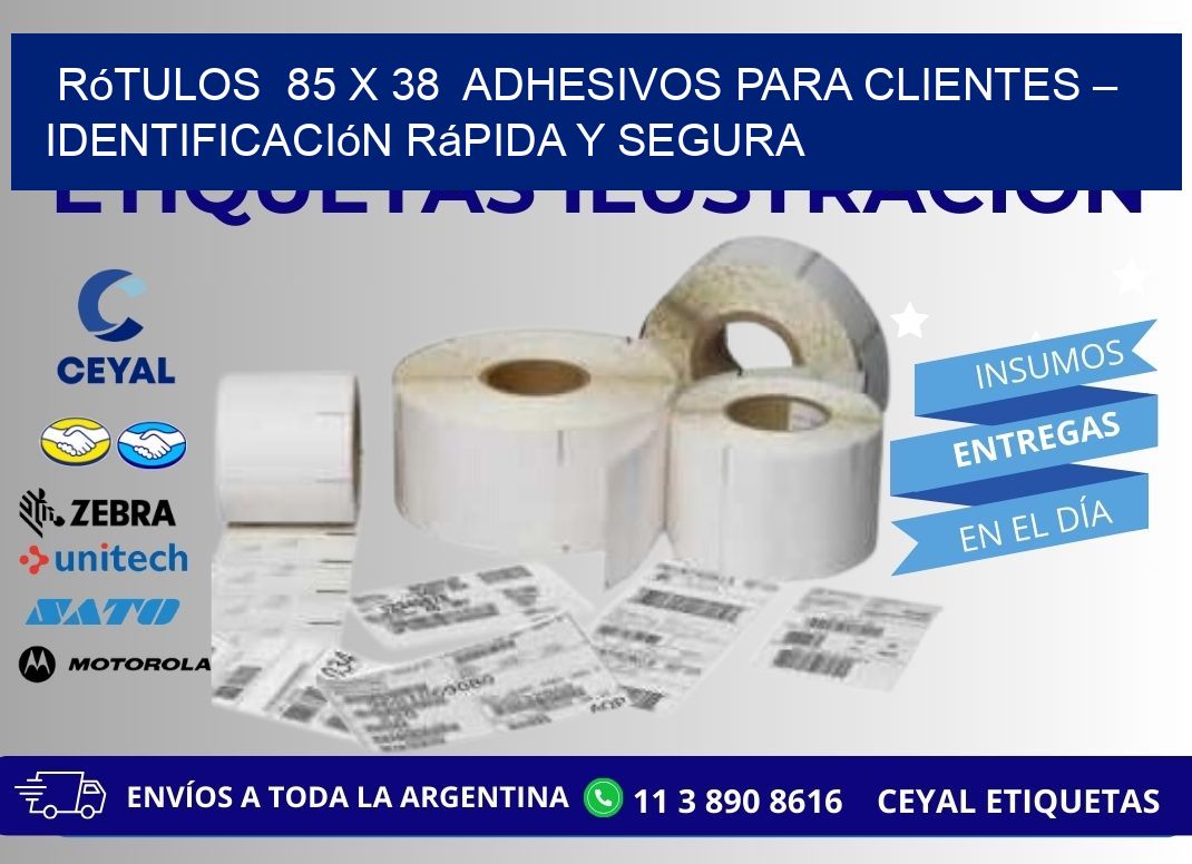 Rótulos 85 x 38 Adhesivos para Clientes – Identificación Rápida y Segura