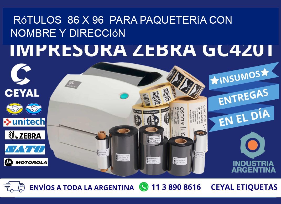 Rótulos 86 x 96 para Paquetería con Nombre y Dirección