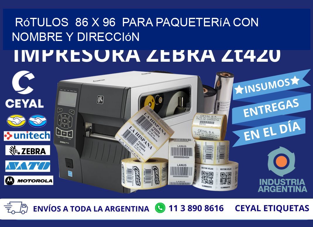 Rótulos  86 x 96  para Paquetería con Nombre y Dirección
