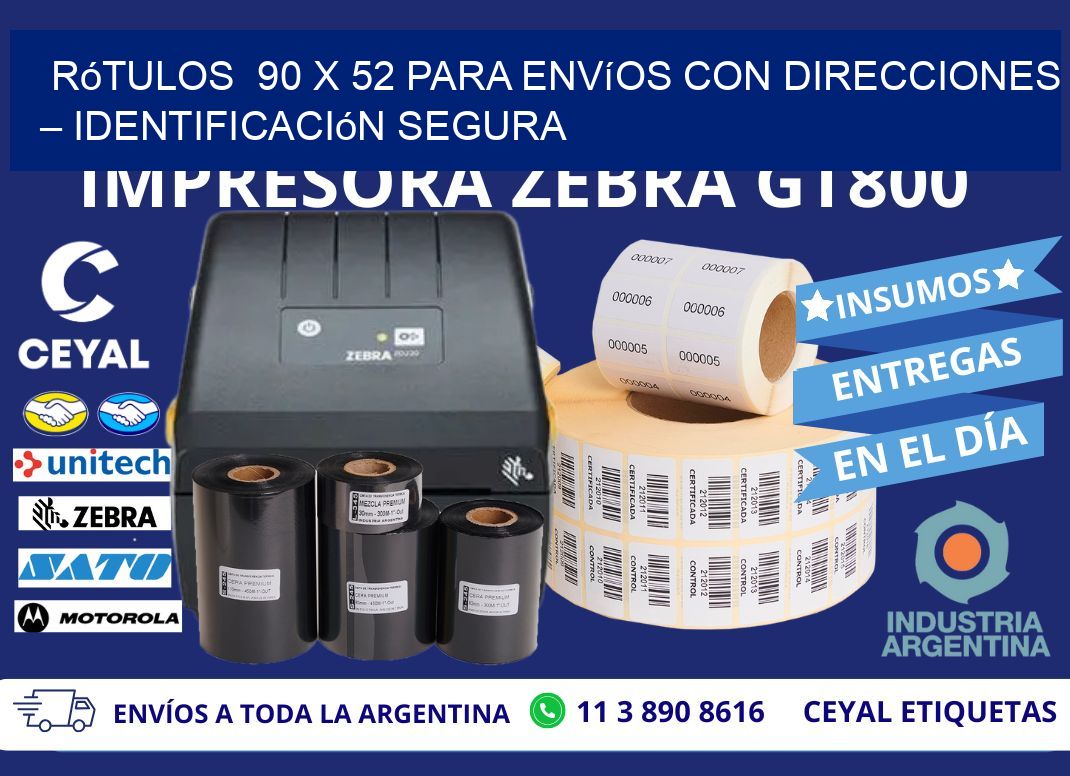 Rótulos  90 x 52 para Envíos con Direcciones – Identificación Segura
