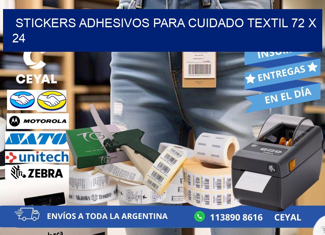 STICKERS ADHESIVOS PARA CUIDADO TEXTIL 72 x 24