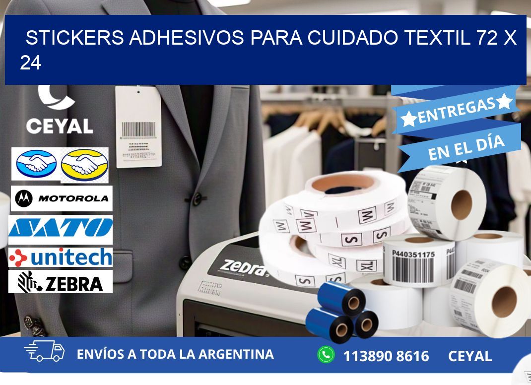 STICKERS ADHESIVOS PARA CUIDADO TEXTIL 72 x 24