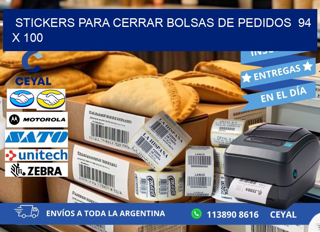 STICKERS PARA CERRAR BOLSAS DE PEDIDOS 94 x 100