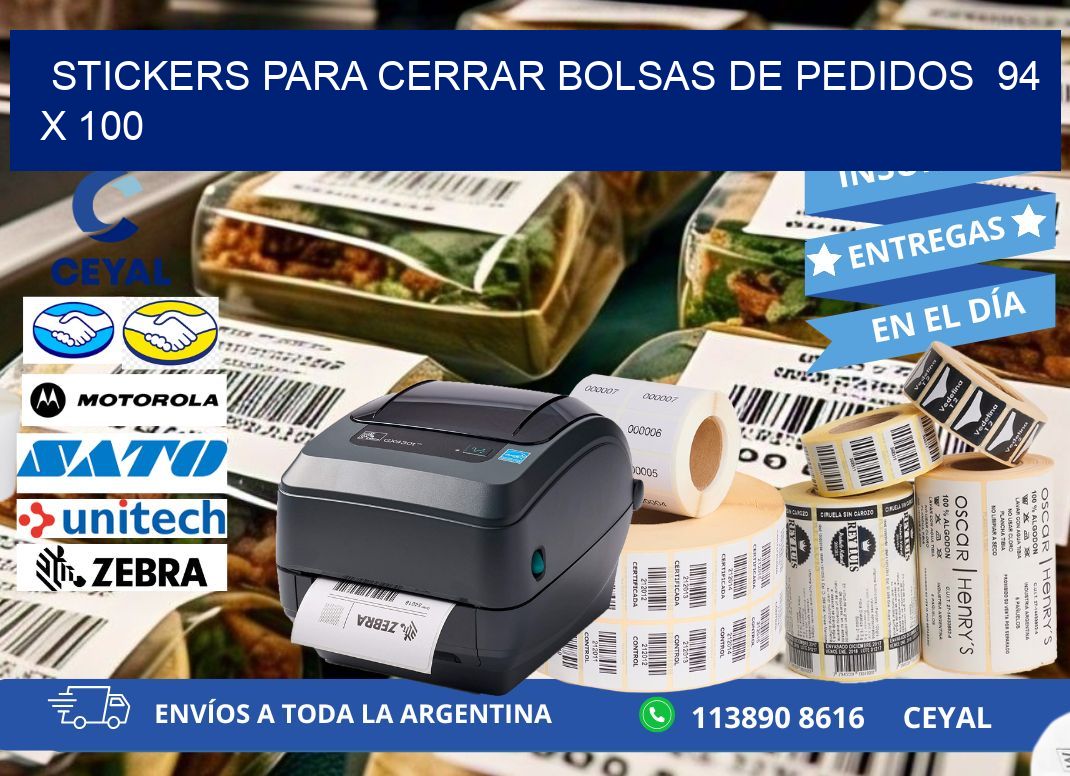 STICKERS PARA CERRAR BOLSAS DE PEDIDOS 94 x 100