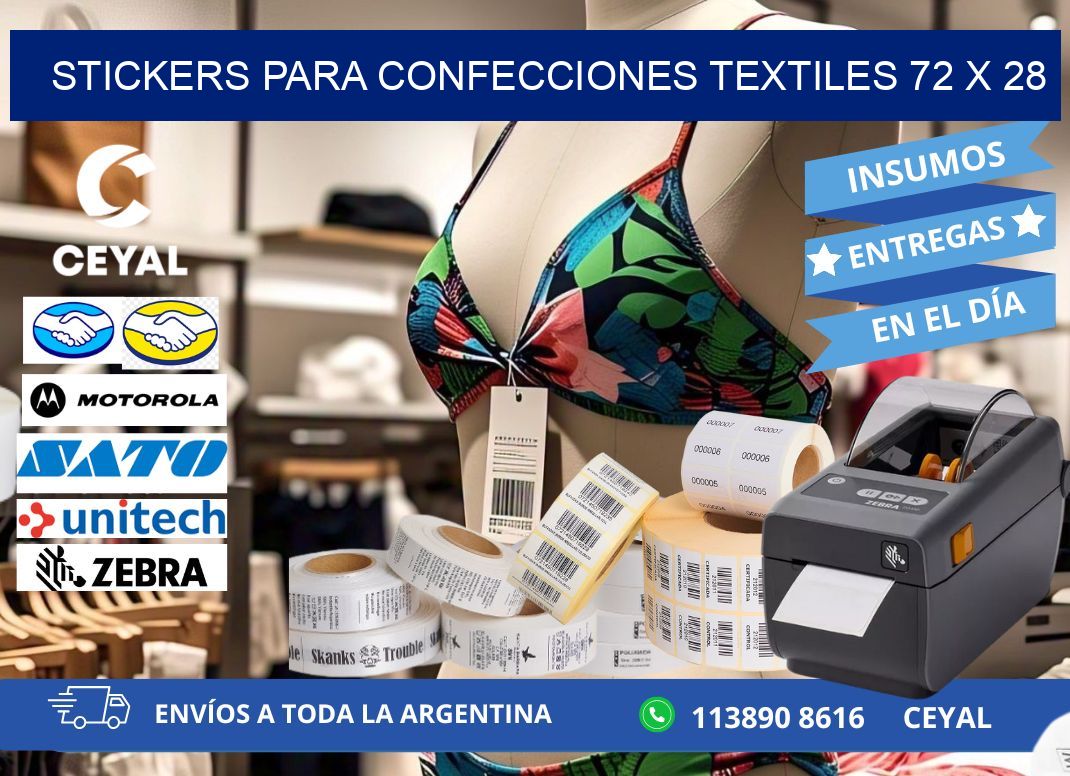 STICKERS PARA CONFECCIONES TEXTILES 72 x 28