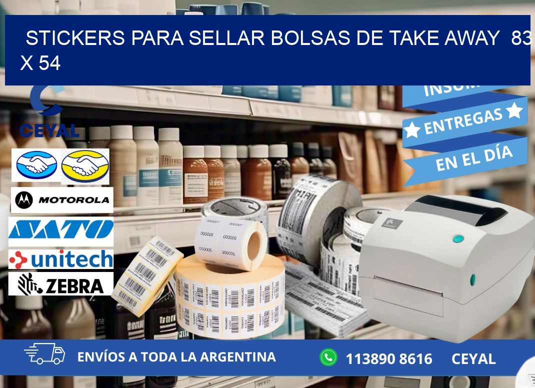 STICKERS PARA SELLAR BOLSAS DE TAKE AWAY 83 x 54