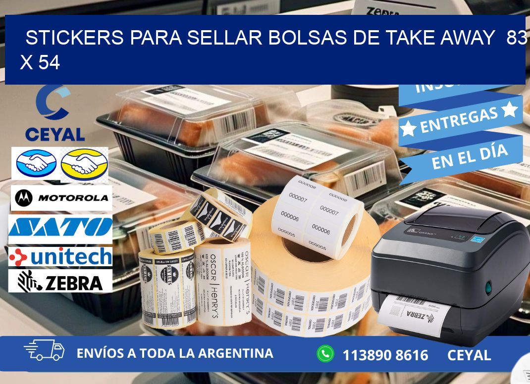 STICKERS PARA SELLAR BOLSAS DE TAKE AWAY 83 x 54