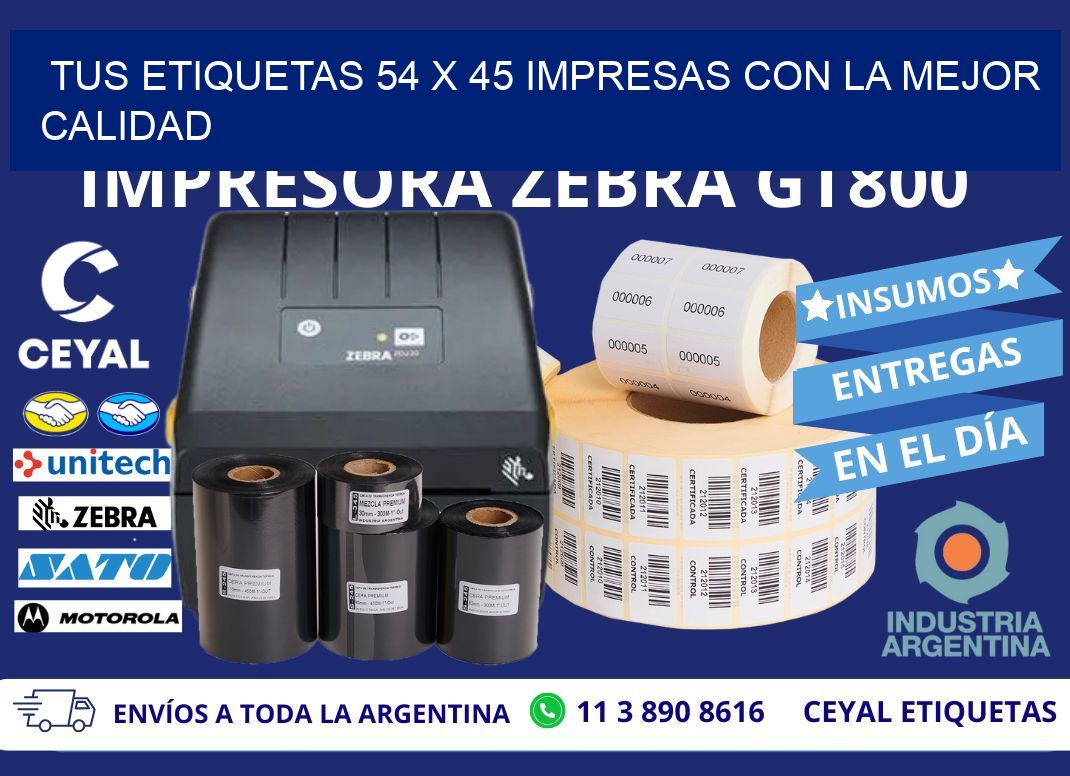 Tus Etiquetas 54 x 45 Impresas con la Mejor Calidad