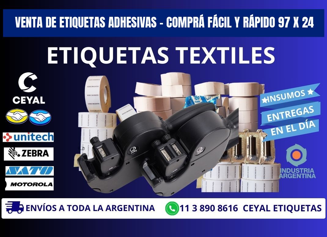 VENTA DE ETIQUETAS ADHESIVAS – COMPRÁ FÁCIL Y RÁPIDO 97 x 24