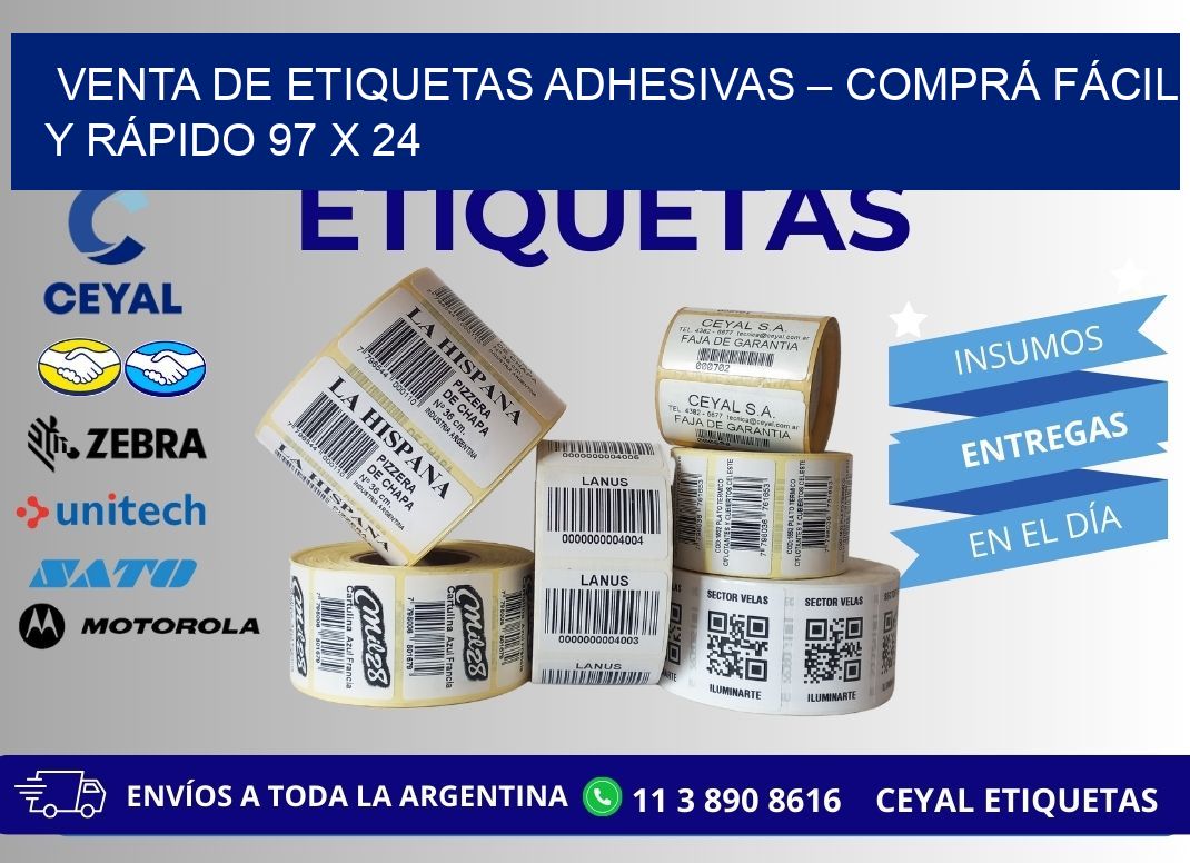 VENTA DE ETIQUETAS ADHESIVAS – COMPRÁ FÁCIL Y RÁPIDO 97 x 24