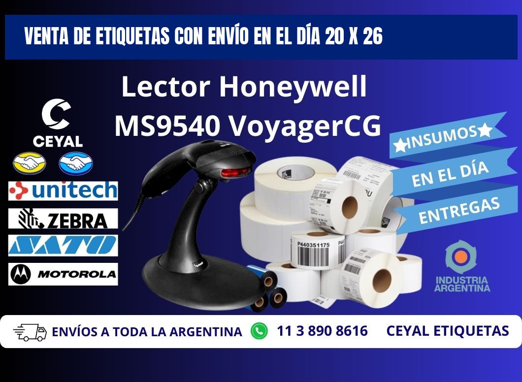 VENTA DE ETIQUETAS CON ENVÍO EN EL DÍA 20 x 26