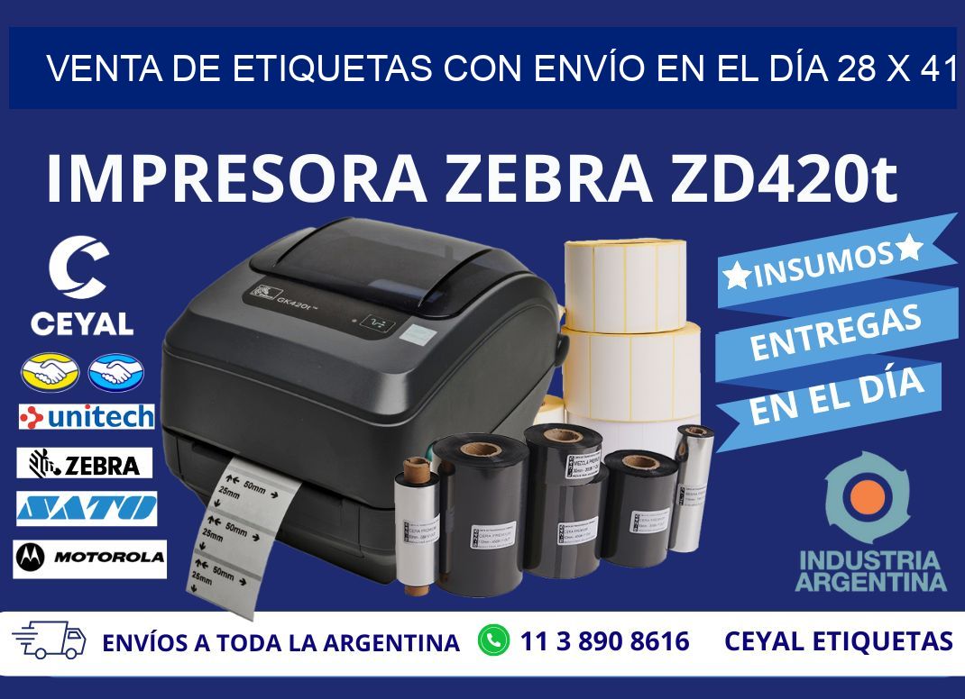 VENTA DE ETIQUETAS CON ENVÍO EN EL DÍA 28 x 41