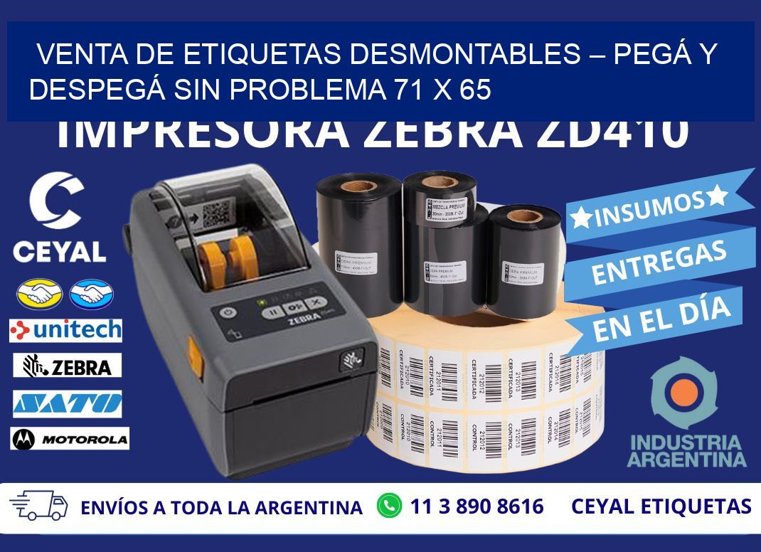 VENTA DE ETIQUETAS DESMONTABLES – PEGÁ Y DESPEGÁ SIN PROBLEMA 71 x 65