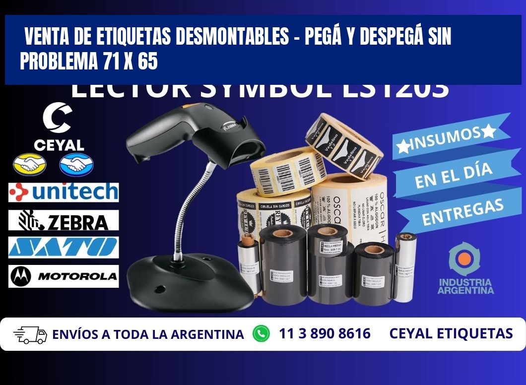 VENTA DE ETIQUETAS DESMONTABLES – PEGÁ Y DESPEGÁ SIN PROBLEMA 71 x 65