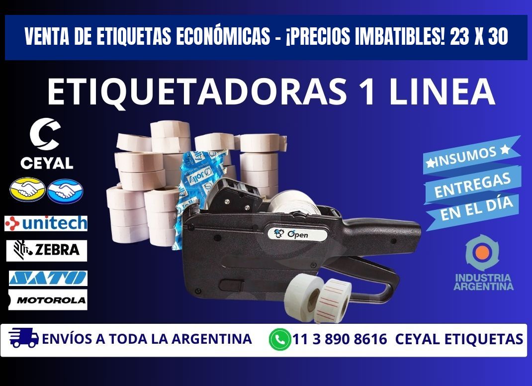 VENTA DE ETIQUETAS ECONÓMICAS – ¡PRECIOS IMBATIBLES! 23 x 30