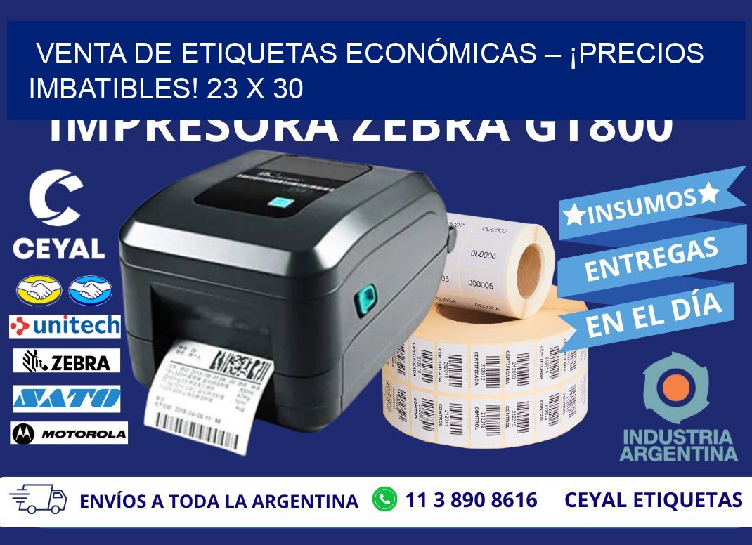 VENTA DE ETIQUETAS ECONÓMICAS – ¡PRECIOS IMBATIBLES! 23 x 30