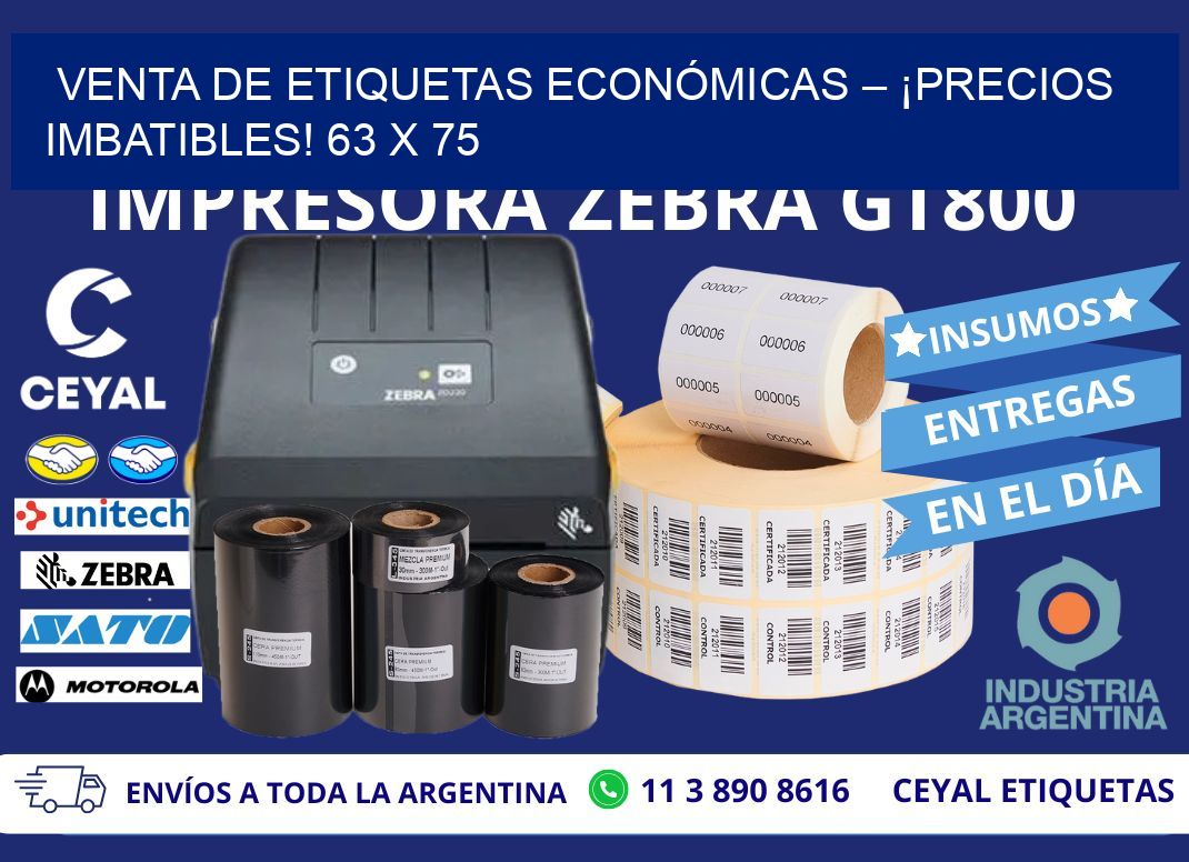 VENTA DE ETIQUETAS ECONÓMICAS – ¡PRECIOS IMBATIBLES! 63 x 75