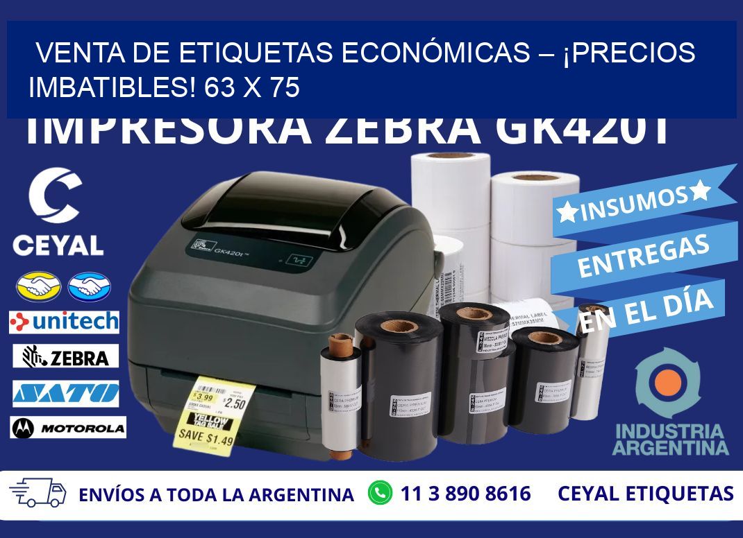 VENTA DE ETIQUETAS ECONÓMICAS – ¡PRECIOS IMBATIBLES! 63 x 75