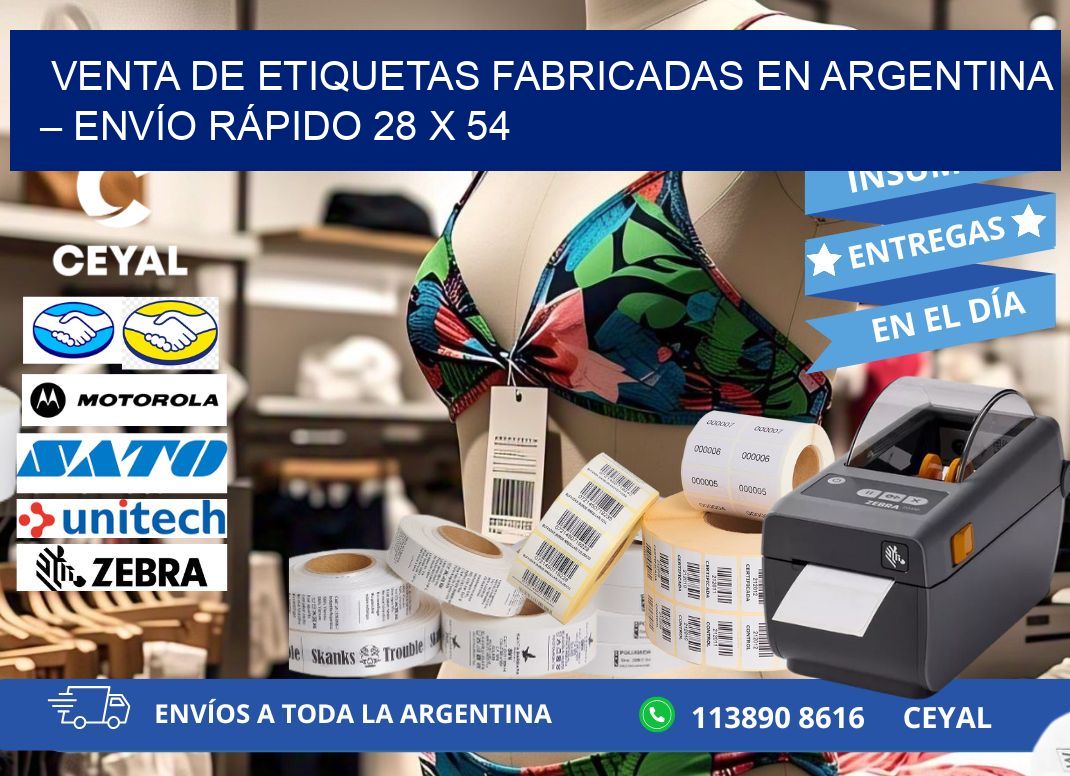 VENTA DE ETIQUETAS FABRICADAS EN ARGENTINA – ENVÍO RÁPIDO 28 x 54