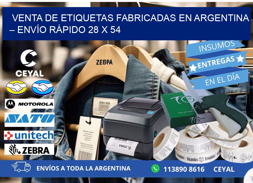 VENTA DE ETIQUETAS FABRICADAS EN ARGENTINA – ENVÍO RÁPIDO 28 x 54