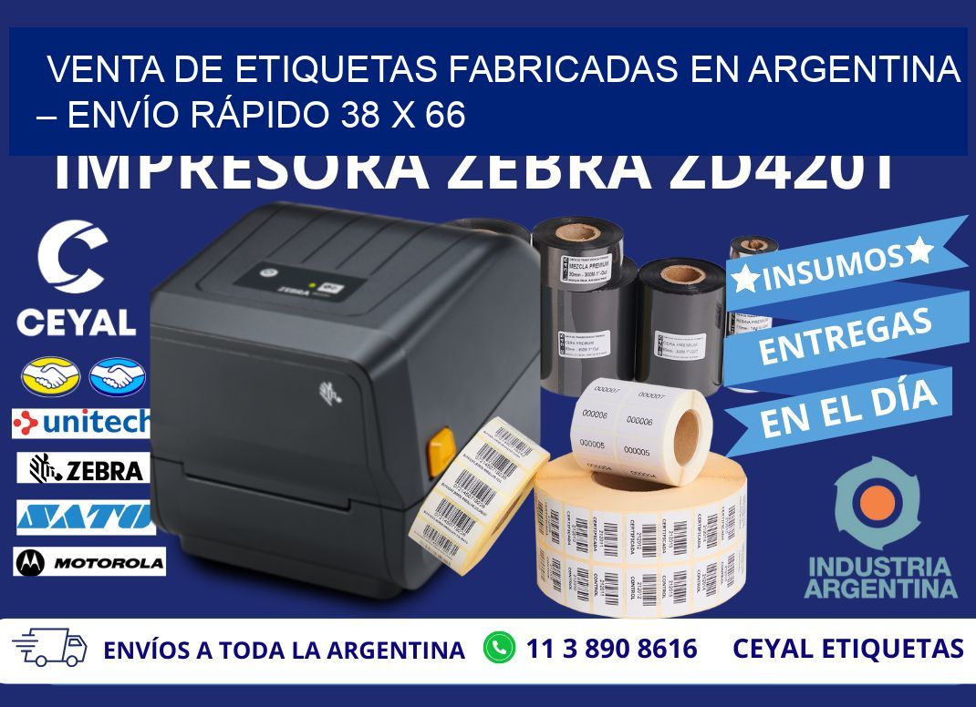 VENTA DE ETIQUETAS FABRICADAS EN ARGENTINA – ENVÍO RÁPIDO 38 x 66