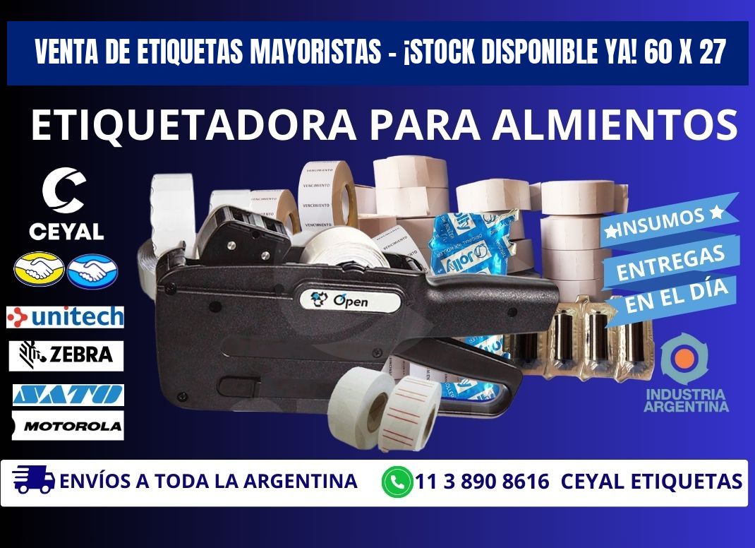 VENTA DE ETIQUETAS MAYORISTAS – ¡STOCK DISPONIBLE YA! 60 x 27