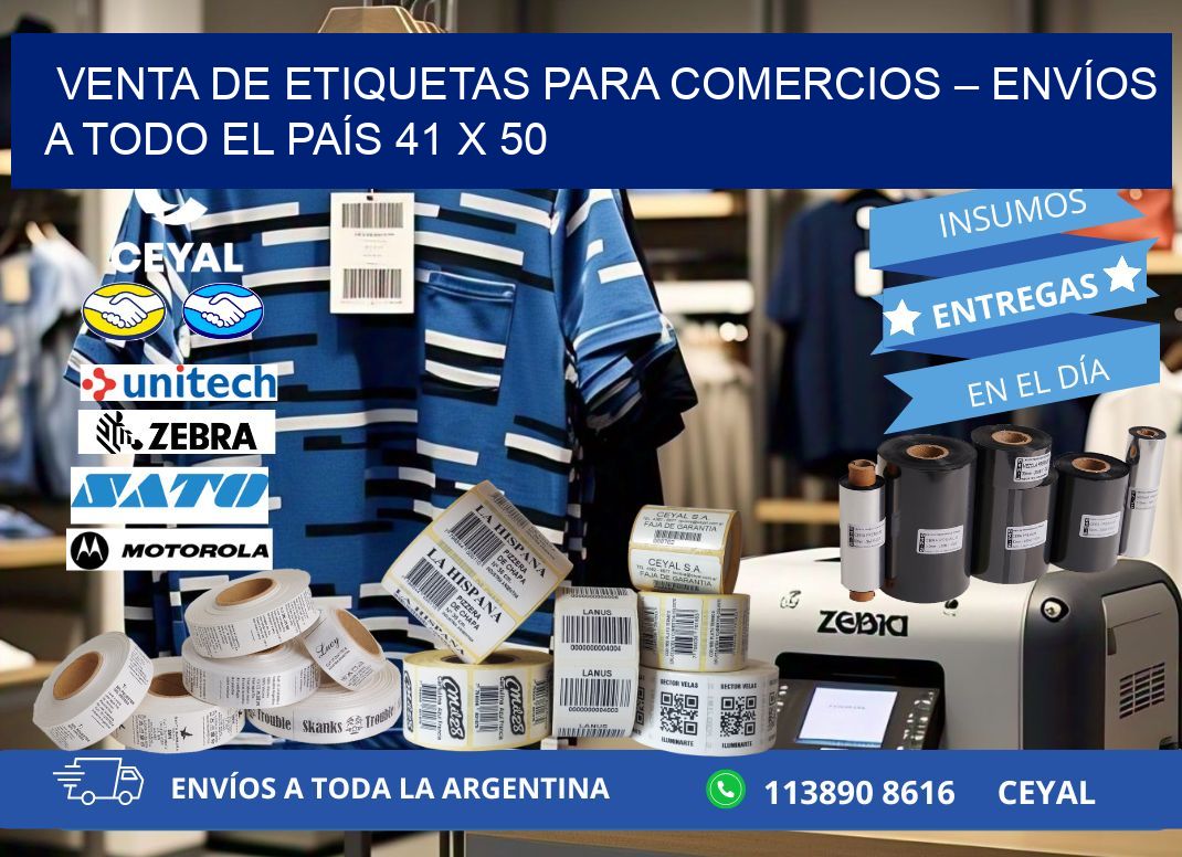 VENTA DE ETIQUETAS PARA COMERCIOS – ENVÍOS A TODO EL PAÍS 41 x 50