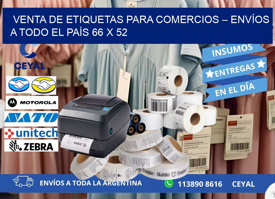 VENTA DE ETIQUETAS PARA COMERCIOS – ENVÍOS A TODO EL PAÍS 66 x 52