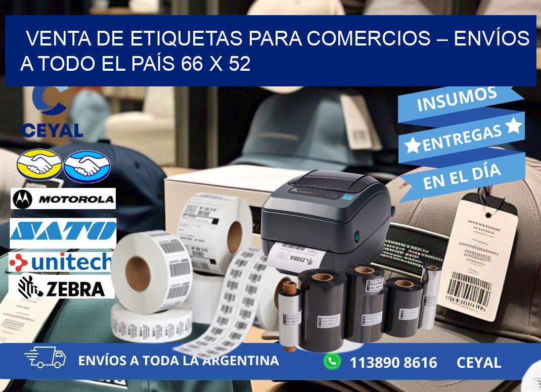 VENTA DE ETIQUETAS PARA COMERCIOS – ENVÍOS A TODO EL PAÍS 66 x 52