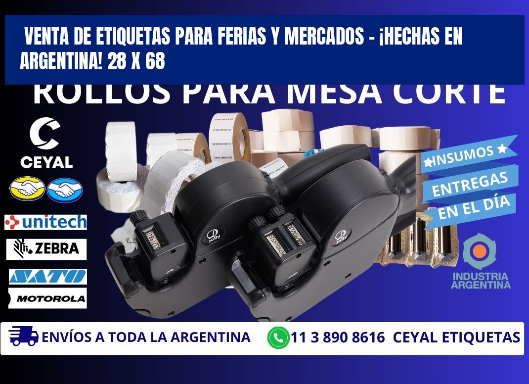 VENTA DE ETIQUETAS PARA FERIAS Y MERCADOS – ¡HECHAS EN ARGENTINA! 28 x 68