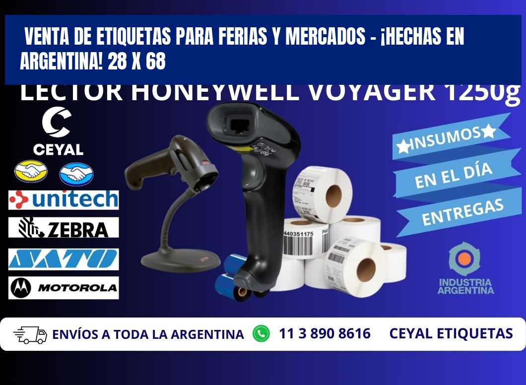 VENTA DE ETIQUETAS PARA FERIAS Y MERCADOS – ¡HECHAS EN ARGENTINA! 28 x 68