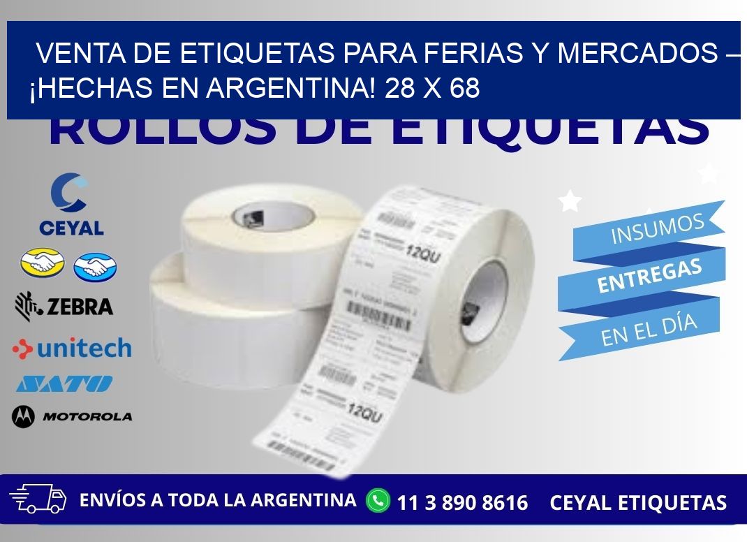 VENTA DE ETIQUETAS PARA FERIAS Y MERCADOS – ¡HECHAS EN ARGENTINA! 28 x 68