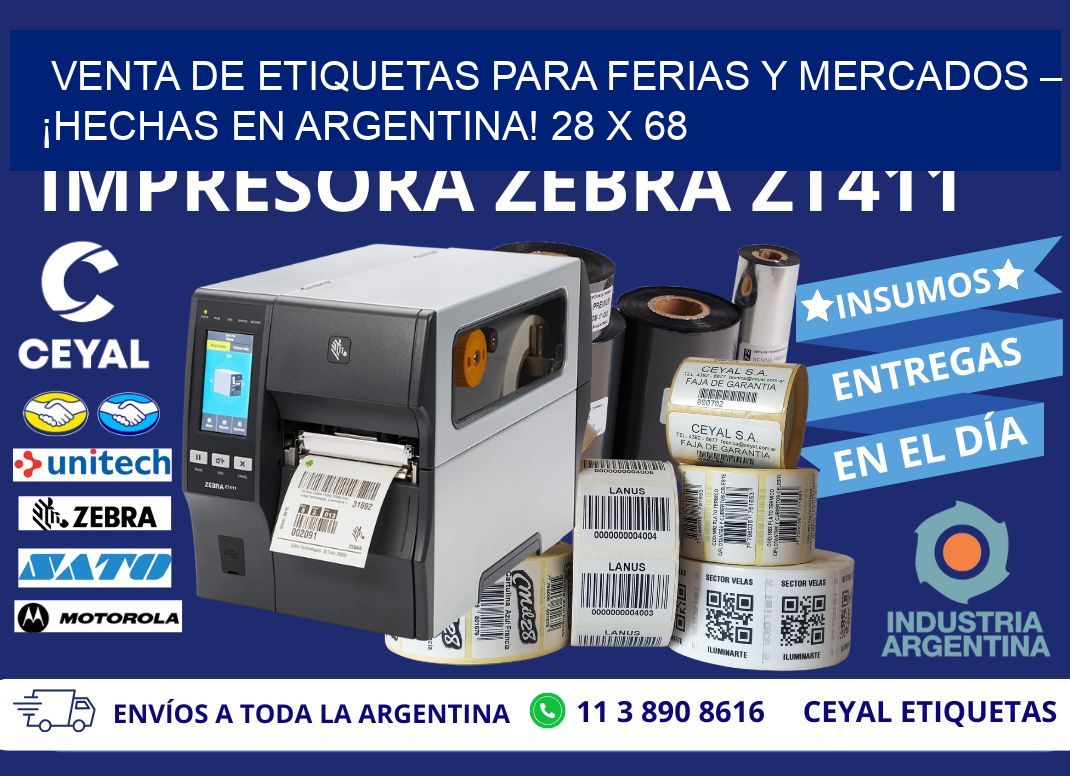 VENTA DE ETIQUETAS PARA FERIAS Y MERCADOS – ¡HECHAS EN ARGENTINA! 28 x 68