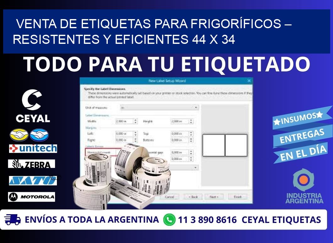 VENTA DE ETIQUETAS PARA FRIGORÍFICOS – RESISTENTES Y EFICIENTES 44 x 34