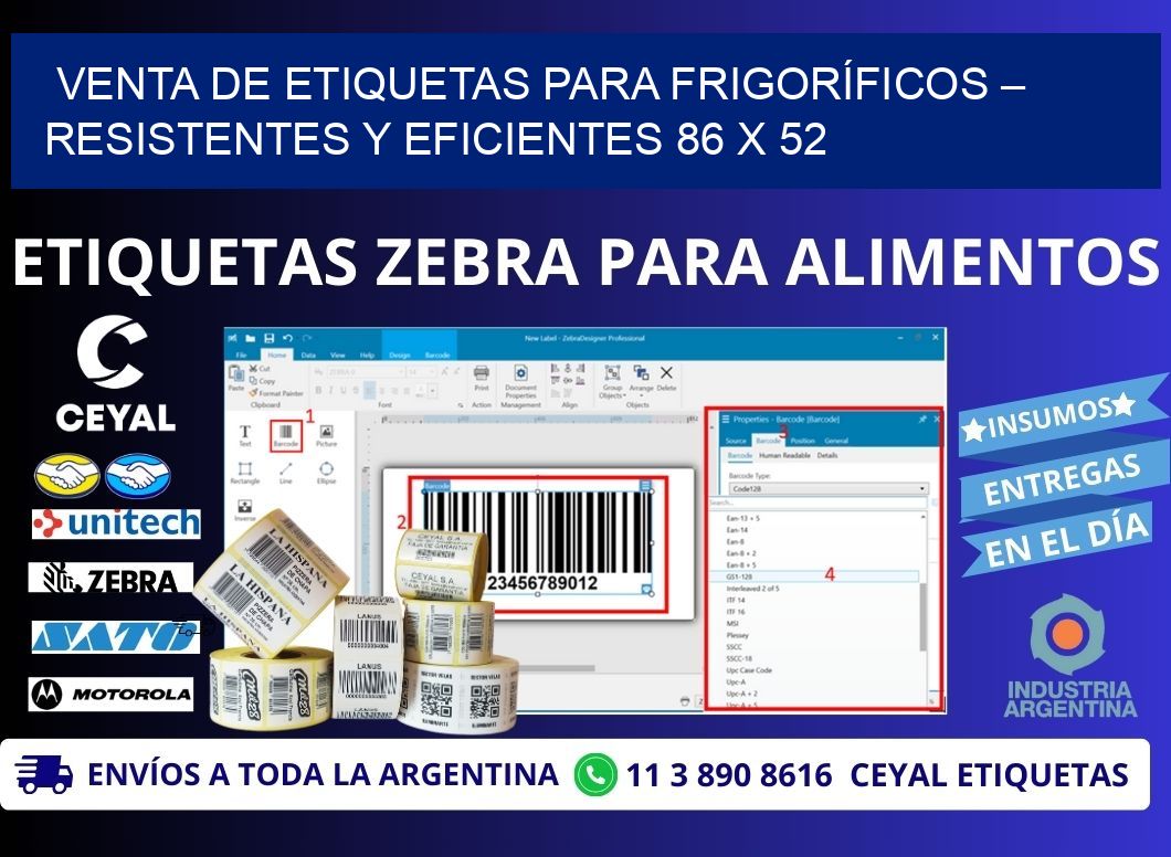 VENTA DE ETIQUETAS PARA FRIGORÍFICOS – RESISTENTES Y EFICIENTES 86 x 52