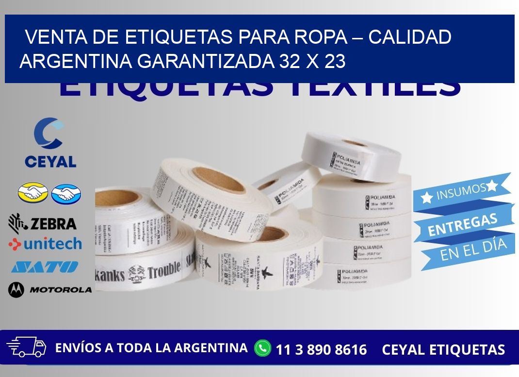 VENTA DE ETIQUETAS PARA ROPA – CALIDAD ARGENTINA GARANTIZADA 32 x 23
