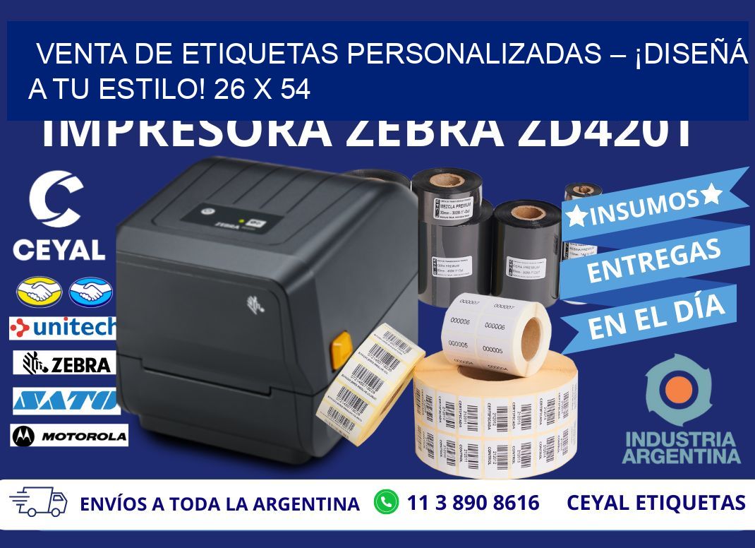 VENTA DE ETIQUETAS PERSONALIZADAS – ¡DISEÑÁ A TU ESTILO! 26 x 54