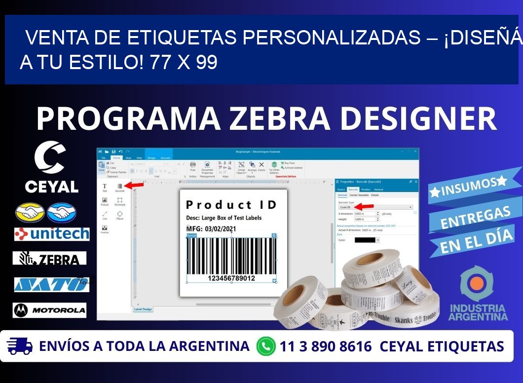 VENTA DE ETIQUETAS PERSONALIZADAS – ¡DISEÑÁ A TU ESTILO! 77 x 99