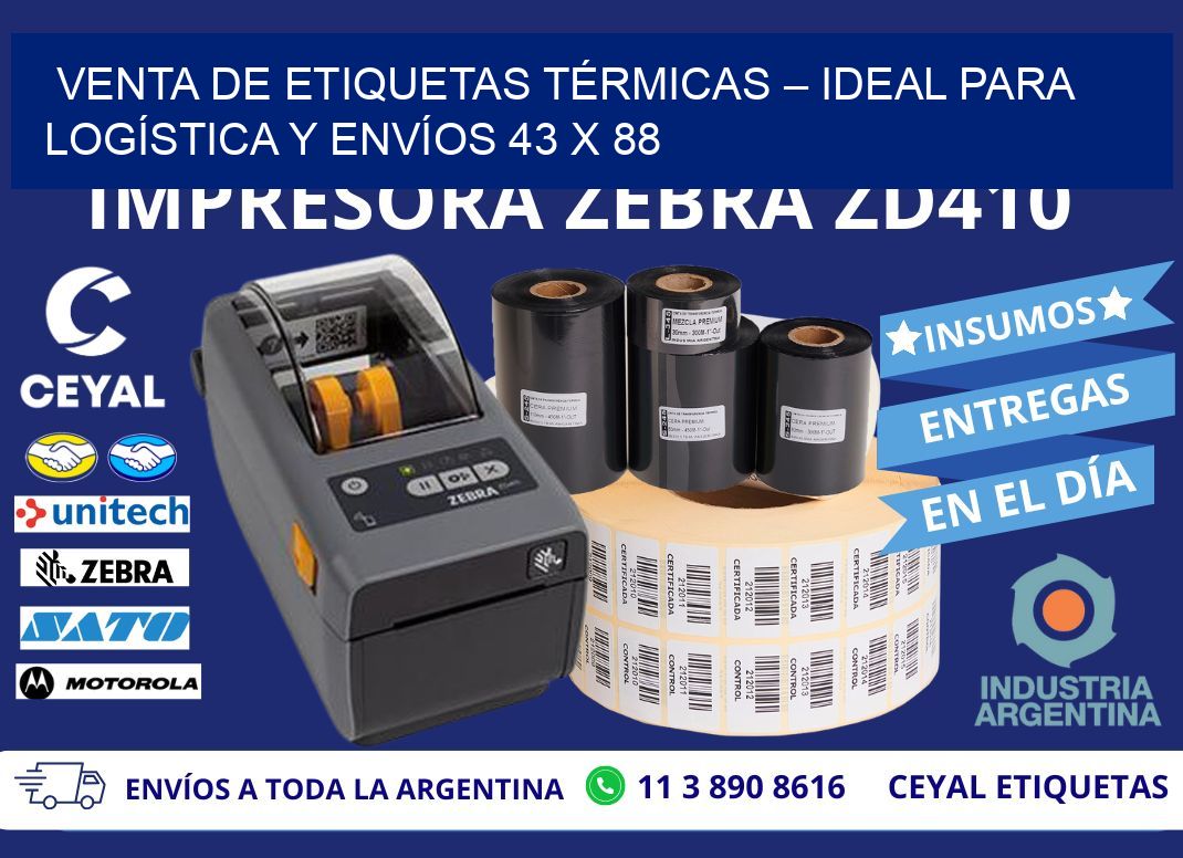 VENTA DE ETIQUETAS TÉRMICAS – IDEAL PARA LOGÍSTICA Y ENVÍOS 43 x 88
