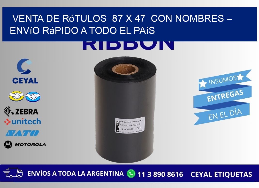 Venta de Rótulos 87 x 47 con Nombres – Envío Rápido a Todo el País