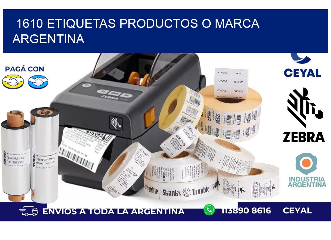 1610 ETIQUETAS PRODUCTOS O MARCA ARGENTINA