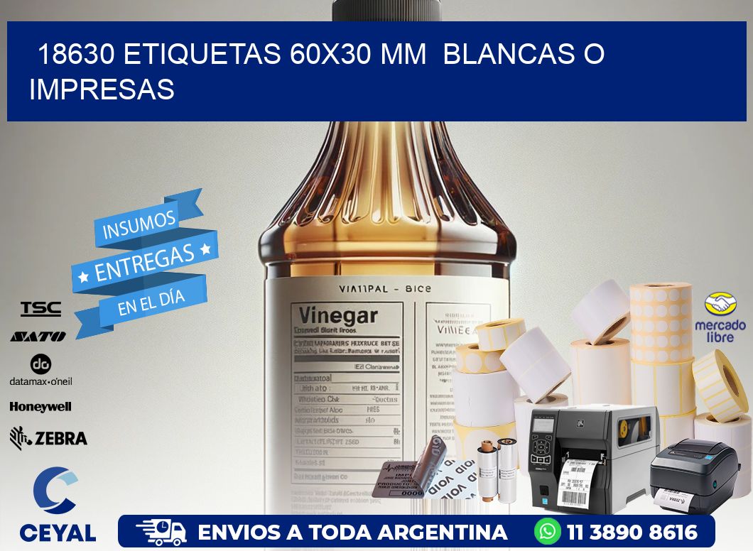 18630 ETIQUETAS 60x30 mm BLANCAS O IMPRESAS