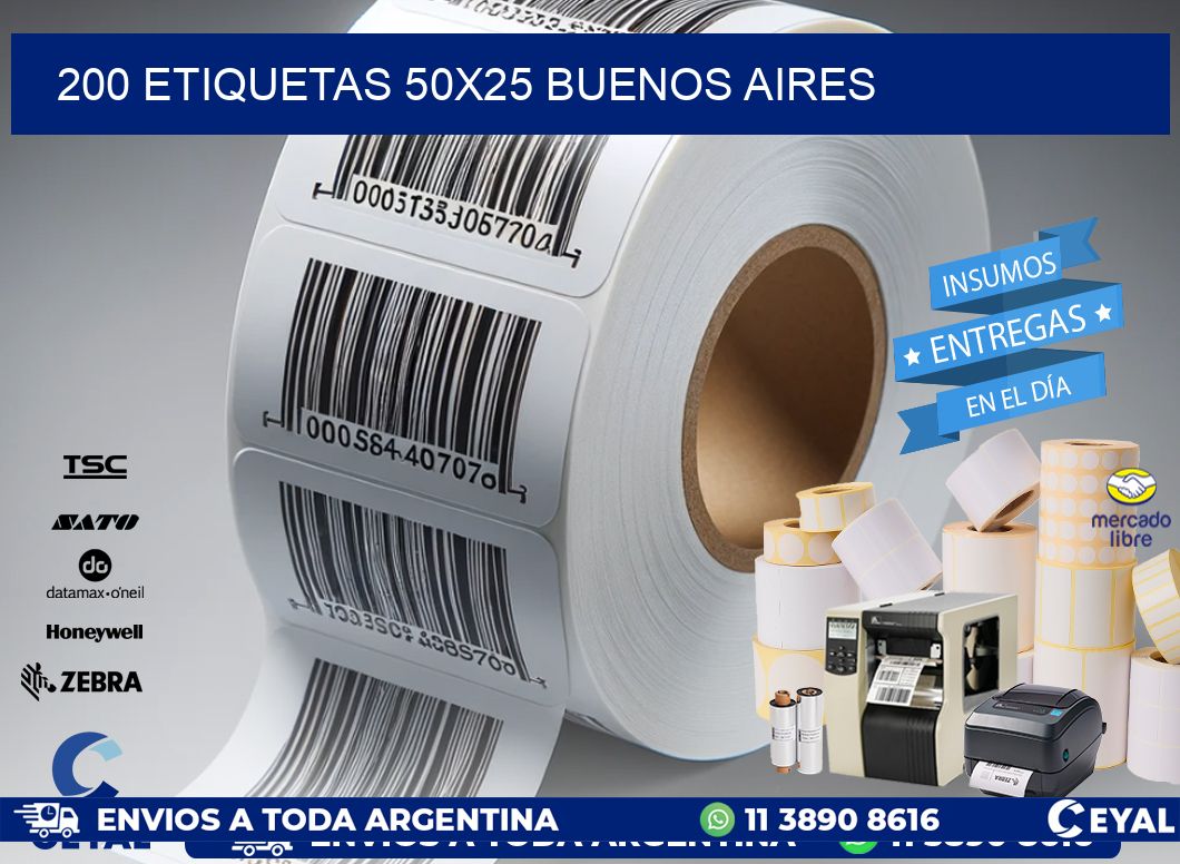 200 ETIQUETAS 50x25 buenos aires