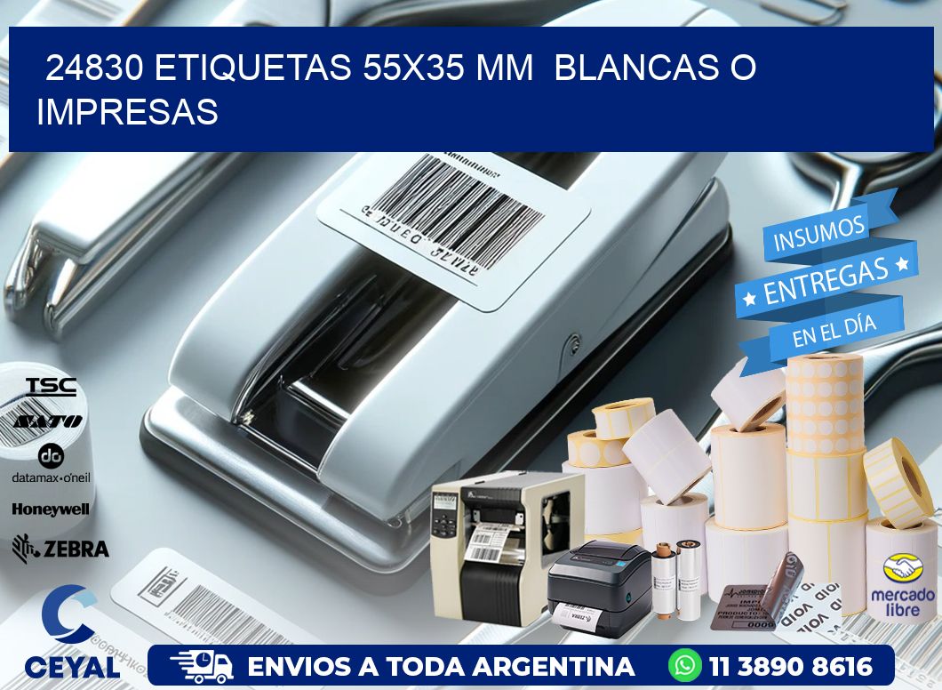 24830 ETIQUETAS 55x35 mm BLANCAS O IMPRESAS